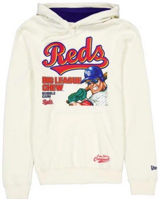 Men's Cincinnati Reds Cream Big League Chew Pullover Hoodie
