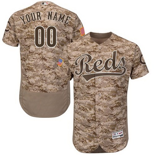 Men's Cincinnati Reds Customized Camo FlexBase Jersey