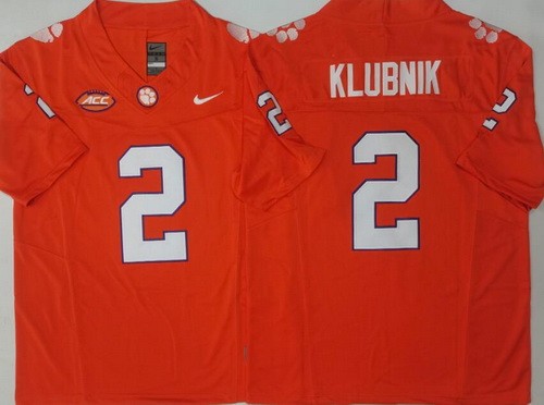 Men's Clemson Tigers #2 Cade Klubnik Orange FUSE College Football Jersey