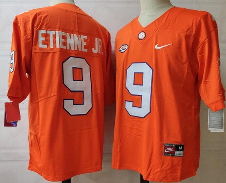 Men's Clemson Tigers #9 Travis Etienne Jr Orange College Football Jersey