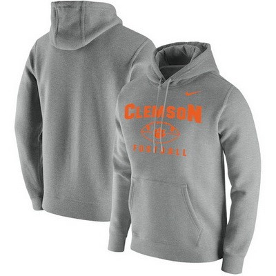 Men's Clemson Tigers Gray Football Oopty Oop Club Fleece Pullover Hoodie