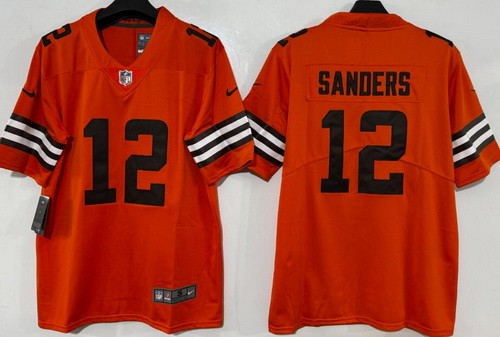 Men's Cleveland Browns #12 Shedeur Sanders Limited Orange Vapor Jersey