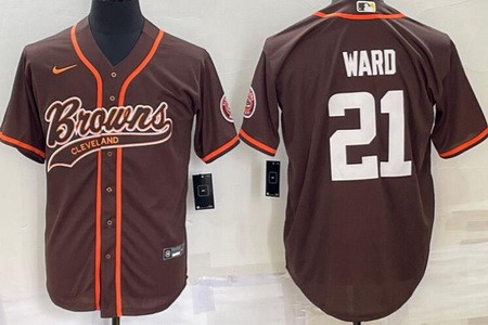 Men's Cleveland Browns #21 Denzel Ward Brown Baseball Jersey