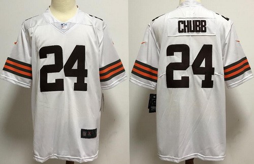 Men's Cleveland Browns #24 Nick Chubb Limited White 2020 Vapor Untouchable Jersey