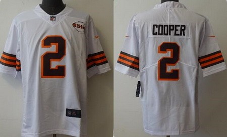 Men's Cleveland Browns #2 Amari Cooper Limited White Alternate Vapor Jersey