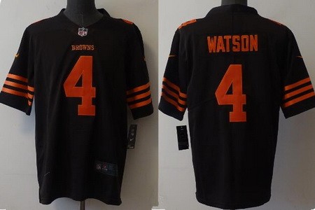 Men's Cleveland Browns #4 Deshaun Watson Limited Brown Rush Color Jersey