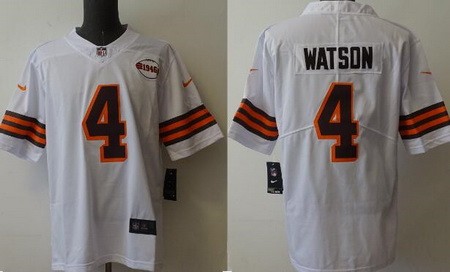 Men's Cleveland Browns #4 Deshaun Watson Limited White Alternate Vapor Jersey