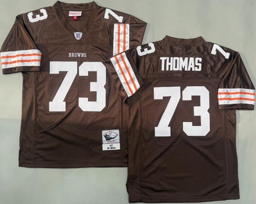 Men's Cleveland Browns #73 Joe Thomas Brown 2007 Throwback Jersey