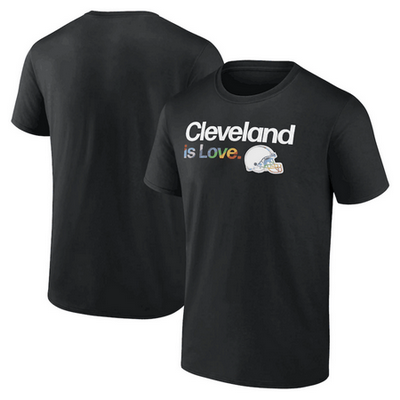 Men's Cleveland Browns Black City Pride Team V Neck T Shirt