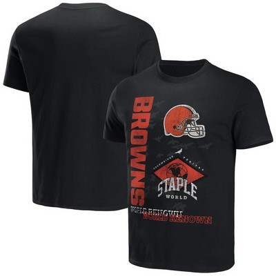 Men's Cleveland Browns Black NFL x Staple World Renowned T Shirt