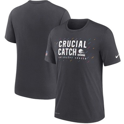 Men's Cleveland Browns Charcoal 2021 Crucial Catch Performance T-Shirt