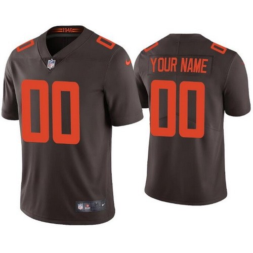 Men's Cleveland Browns Customized Limited Brown Alternate 2020 Vapor Untouchable Jersey