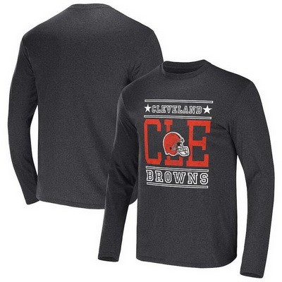 Men's Cleveland Browns Dark Gray NFL x Darius Rucker Collection Long Sleeve T Shirt