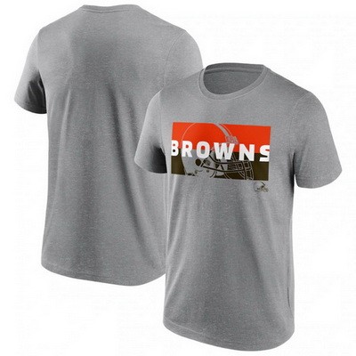 Men's Cleveland Browns Gray Square Off Tri Blend T Shirt