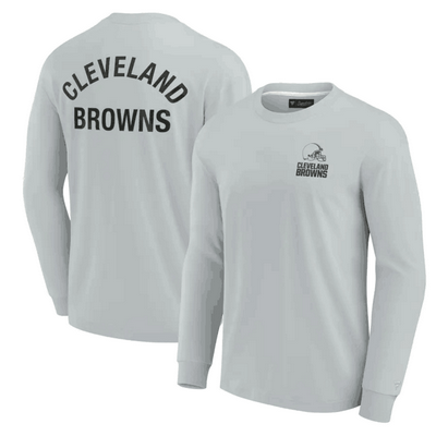 Men's Cleveland Browns Gray Super Soft Long Sleeve T Shirt