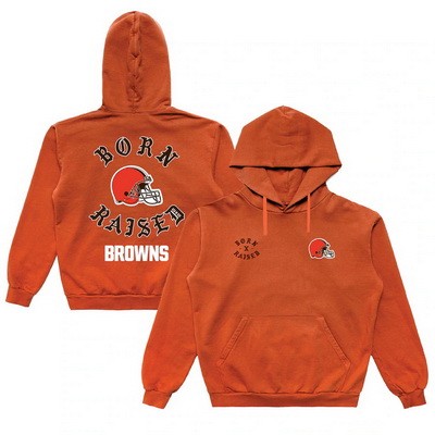 Men's Cleveland Browns Orange Black Born x Raised Pullover Hoodie