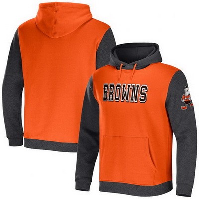 Men's Cleveland Browns Orange NFL x Darius Rucker Collection Colorblock Pullover Hoodie