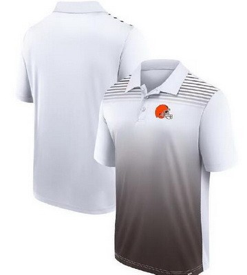 Men's Cleveland Browns White Brown Sandlot Game Polo