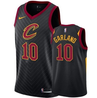 Men's Cleveland Cavaliers #10 Darius Garland Black Icon Hot Press Jersey