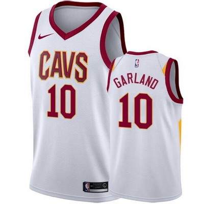 Men's Cleveland Cavaliers #10 Darius Garland White Icon Hot Press Jersey