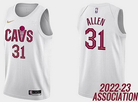 Men's Cleveland Cavaliers #31 Jarrett Allen White Association Icon Hot Press Jersey