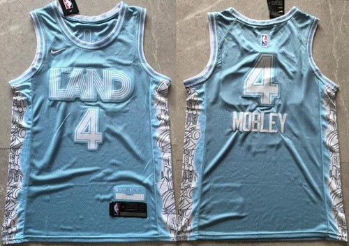 Men's Cleveland Cavaliers #4 Evan Mobley Light Blue 2024 City Swingman Jersey