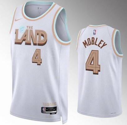 Men's Cleveland Cavaliers #4 Evan Mobley White 2022 City Icon Heat Press Jersey