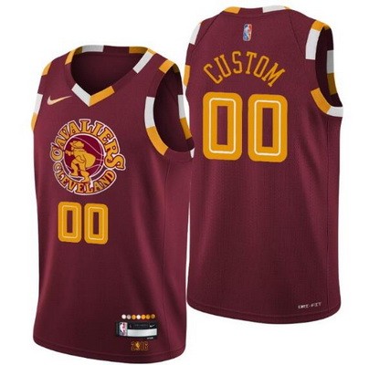 Men's Cleveland Cavaliers Custom Red City Diamond 75th Icon Hot Press Jersey