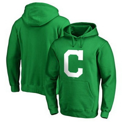 Men's Cleveland Indians Green Printed Pullover Hoodie