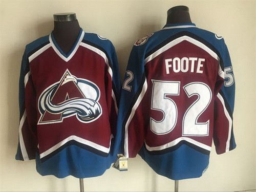 Men's Colorado Avalanche #52 Adam Foote Red Retro Jersey