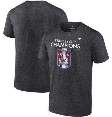 Men's Colorado Avalanche Gray 2022 Stanley Cup Champions Locker Room T Shirt