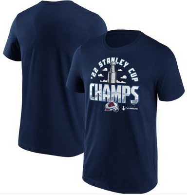 Men's Colorado Avalanche Navy Stanley Cup Champions 2022 Champs Graphic T Shirt