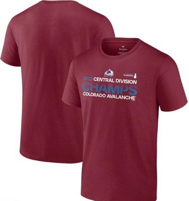 Men's Colorado Avalanche Red 2022 Central Division Champions T Shirt
