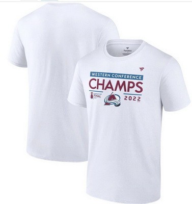 Men's Colorado Avalanche White 2022 Western Conference Champions Locker Room T Shirt