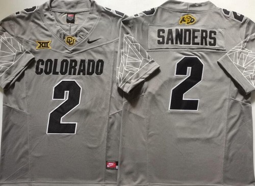 Men's Colorado Buffaloes #2 Shedeur Sanders Limited Gray 2024 College Football Jersey