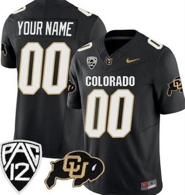Men's Colorado Buffaloes Customized Limited Black FUSE College Football Jersey