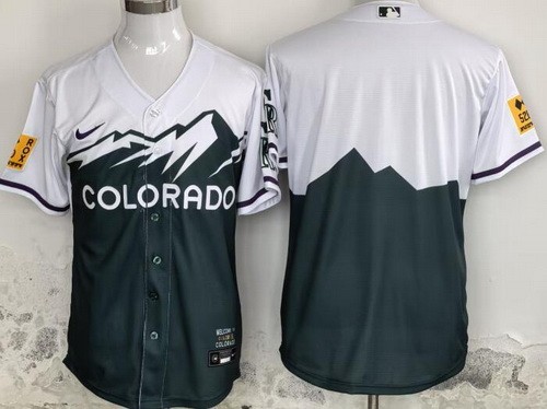 Men's Colorado Rockies Blank Green City Connect Cool Base Jersey