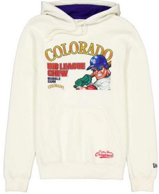 Men's Colorado Rockies Cream Big League Chew Pullover Hoodie