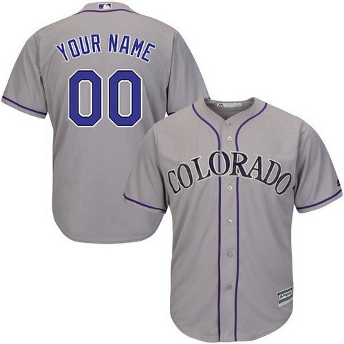 Men's Colorado Rockies Customized Gray Cool Base Jersey
