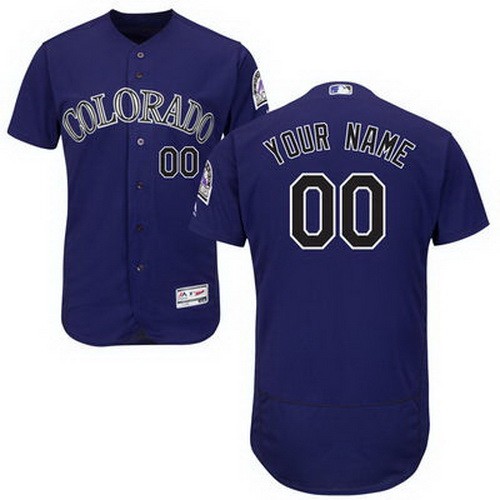 Men's Colorado Rockies Customized Purle FlexBase Jersey