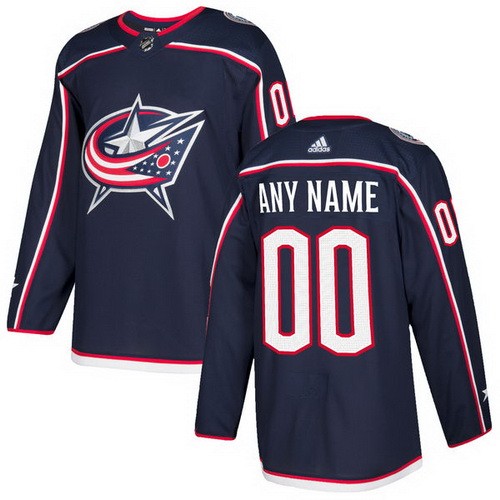 Men's Columbus Blue Jackets Customized Navy Blue Authentic Jersey