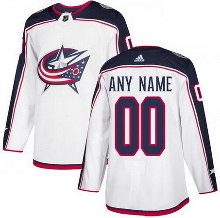 Men's Columbus Blue Jackets Customized White Authentic Jersey