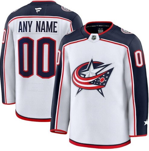 Men's Columbus Blue Jackets Customized White Fanatics Authentic Jersey