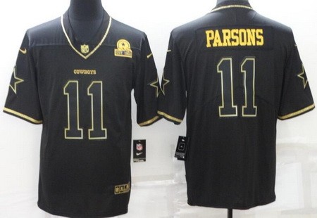 Men's Dallas Cowboys #11 Micah Parsons Limited Black Gold 60th Anniversary Vapor Jersey