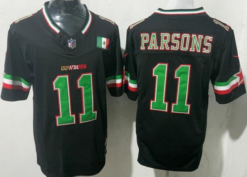 Men's Dallas Cowboys #11 Micah Parsons Limited Black Mexico Fashion FUSE Vapor Jersey
