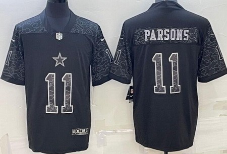 Men's Dallas Cowboys #11 Micah Parsons Limited Black RFLCTV Jersey