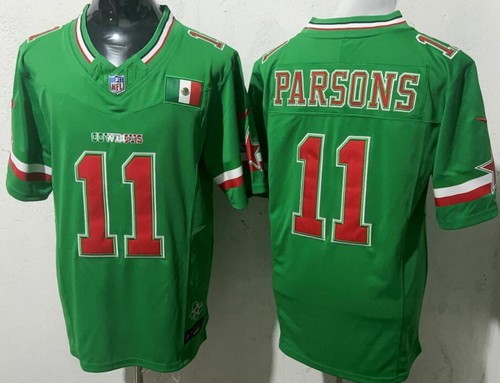 Men's Dallas Cowboys #11 Micah Parsons Limited Green Mexico Fashion FUSE Vapor Jersey