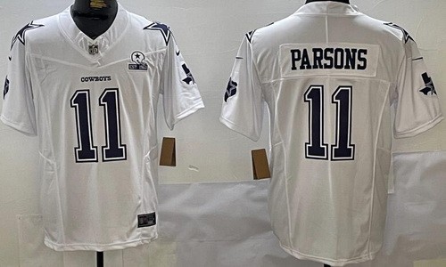 Men's Dallas Cowboys #11 Micah Parsons Limited White Est 1960 Patch FUSE Vapor Jersey