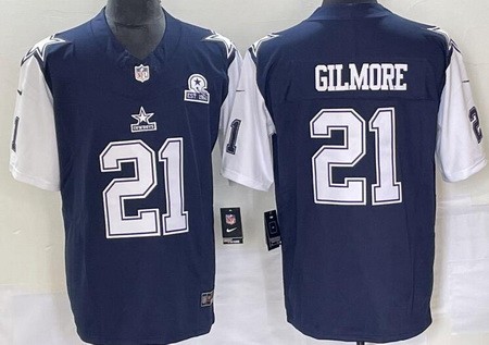 Men's Dallas Cowboys #21 Stephon Gilmore Limited Navy 1960 FUSE Vapor Jersey