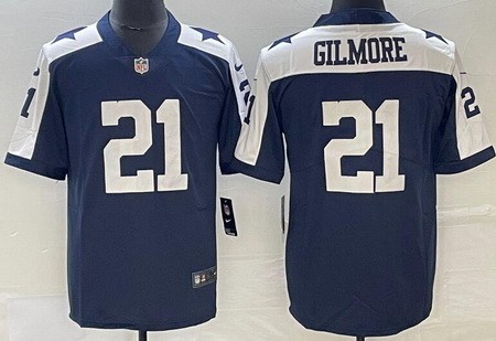 Men's Dallas Cowboys #21 Stephon Gilmore Limited Navy Alternate Vapor Jersey